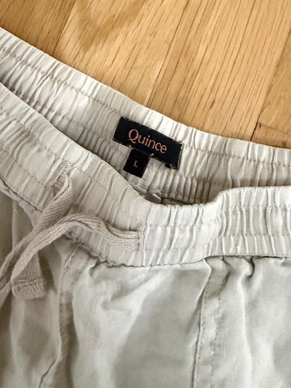 Quince Linen Shorts - Oatmeal (Beige / Tan) / Large - Picture 3 of 4